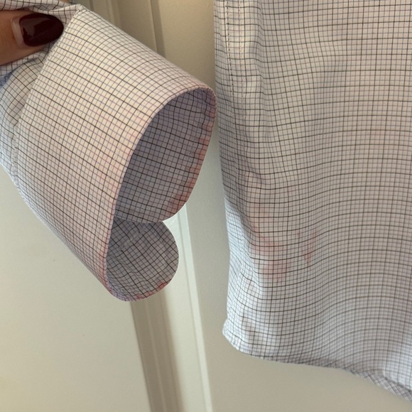 Jos. A. Bank Light Blue Checkered Dress Shirt - Picture 5 of 7